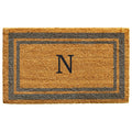 Calloway Mills 153022436N Periwinkle Border 24 x 36 Monogram Doormat, (Letter N)