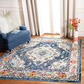 SAFAVIEH Monaco Collection 11 Square Navy/Light Blue MNC243N Boho Chic Medallion Distressed Non-Shedding Living Room Bedroom Di