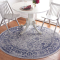 SAFAVIEH Adirondack Collection 6 Round Grey / Navy ADR109P Oriental Distressed Non-Shedding Dining Room Entryway Foyer Living R