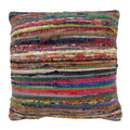 Saro Lifestyle Authentic Collection Multi-Colored Chindi Pillow Cover, 22'