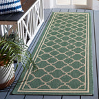 Safavieh Courtyard Collection Runner Rug - 2'3' X 8', Dark Green & Beige, Trellis Design, Non-Shedding & Easy Care, Indoor/Outdoor & Washable-Ideal For Patio, Backyard, Mudroom (Cy6918-322)