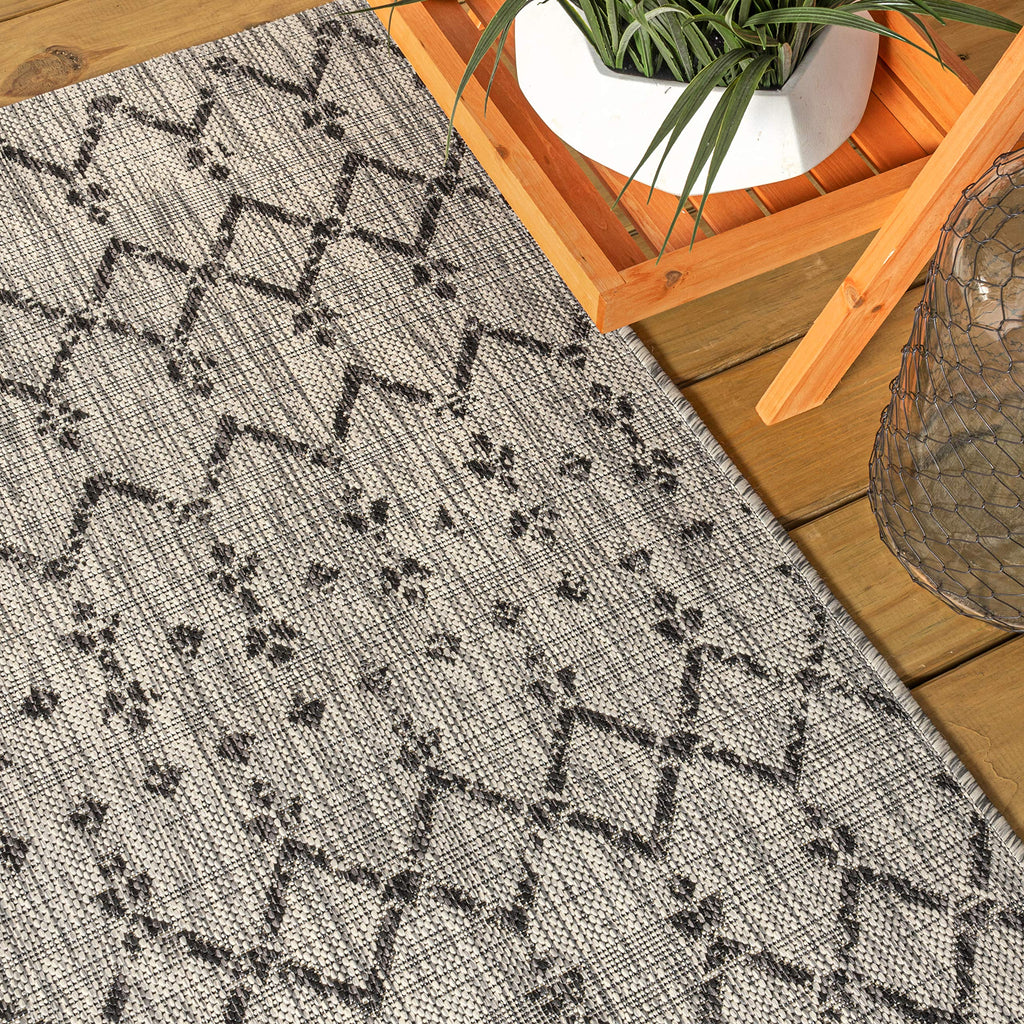 Jonathan Y Smb108E-5Sq Ourika Moroccan Geometric Textured Weave Indoor Outdoor Area Rug, Bohemian, Rustic, Scandinavian Easy Cle