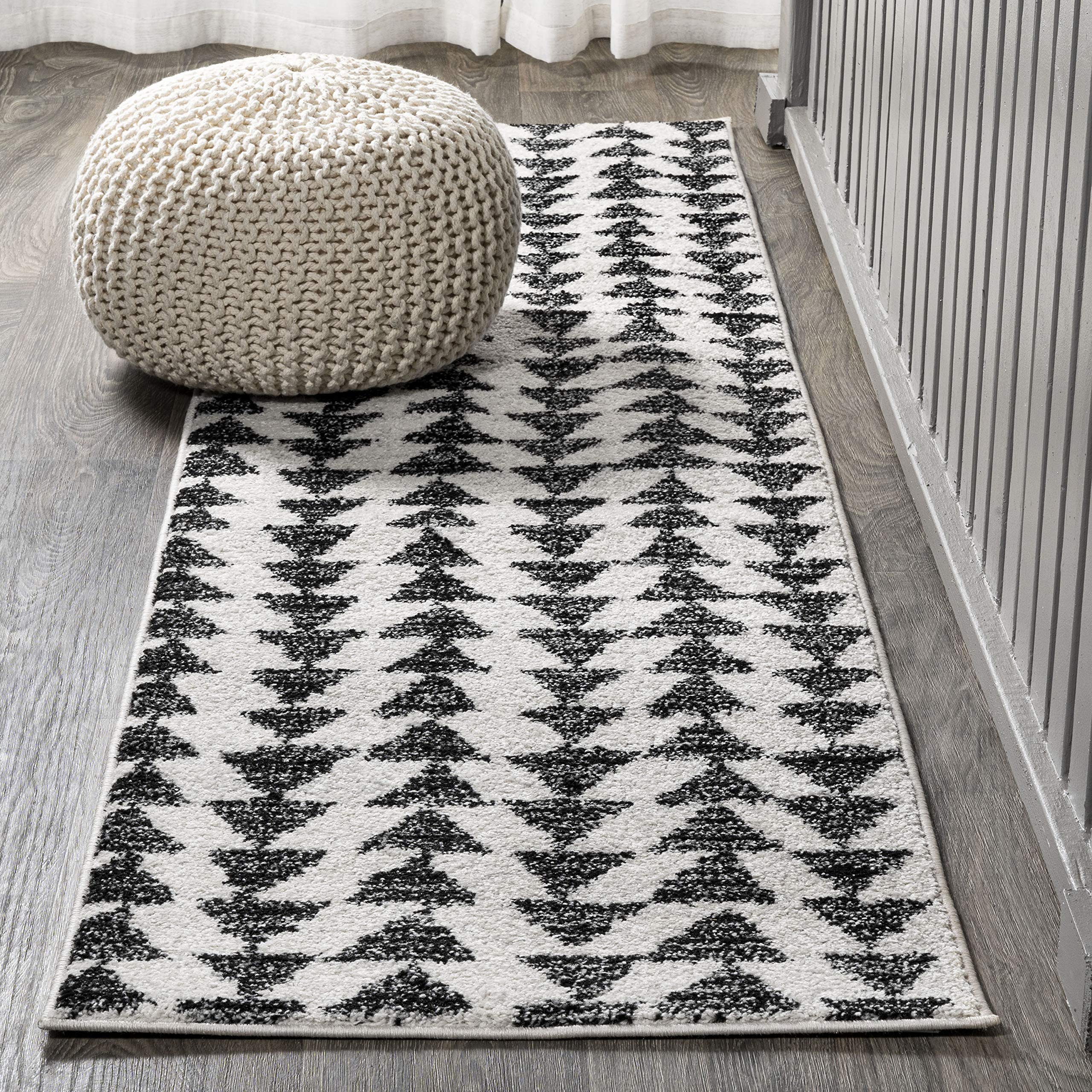 JONATHAN Y MOH206A-214 Aisha Moroccan Triangle Geometric Runner Rug, Bohemian, Minimalistic for Bedroom, Kitchen, Living Room, E
