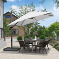 Purple Leaf 9 Feet Patio Umbrella Outdoor Cantilever Square Umbrella Aluminum Offset Umbrella With 360-Degree Rotation For Garden Deck Pool Patio, White