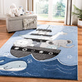 SAFAVIEH Carousel Kids Collection 4 Square Blue/Grey CRK121B Animal Nursery Playroom Area Rug