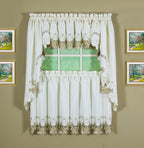Today'S Curtain Verona Reverse Embroidery Tier, 24', Ecru/Antique