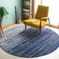 Safavieh Adirondack Collection Area Rug - 10 Round, Navy & Grey, Modern Ombre Design, Ideal for High Traffic Areas in Living Ro