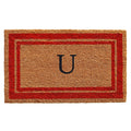 Calloway Mills 153031830U Red Border Monogram Doormat, (Letter U), 18 x 30