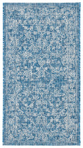 Safavieh Courtyard Collection Accent Rug - 2'3' X 5', Navy & Ivory, Non-Shedding & Easy Care, Indoor/Outdoor & Washable-Ideal F