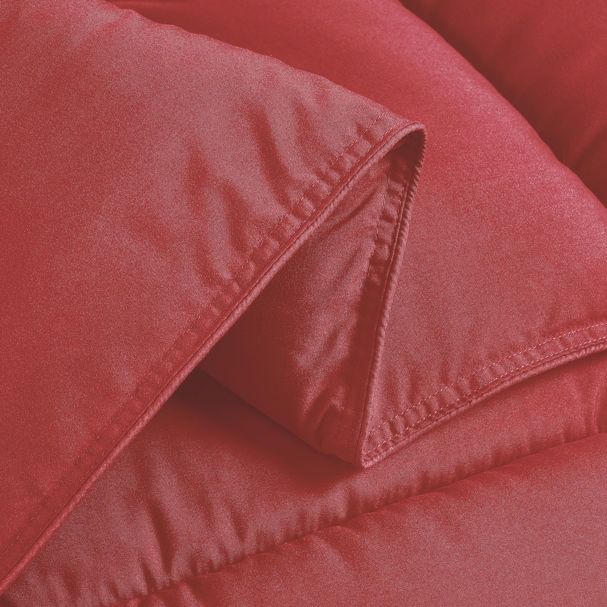 Chezmoi Collection Mineral Red Down Alternative Comforter Queen - 3-Piece Lightweight Comforter Set - All Seasons Microfiber Com