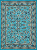 Unique Loom Sialk Hill Collection Area Rug - Washington (9 x 12 Rectangle Turquoise/Black)