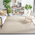 Safavieh Natural Fiber Collection 8 Square Marble/Black NF143A Border Sisal Area Rug
