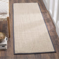 SAFAVIEH Natural Fiber Collection Runner Rug - 26 x 20, Marble & Dark Grey, Border Sisal Design, Easy Care, Ideal for High Tra