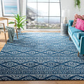 SAFAVIEH Tulum Collection X-Large Area Rug - 12 x 18, Navy & Ivory, Moroccan Boho Tribal Design, Non-Shedding & Easy Care, Ide