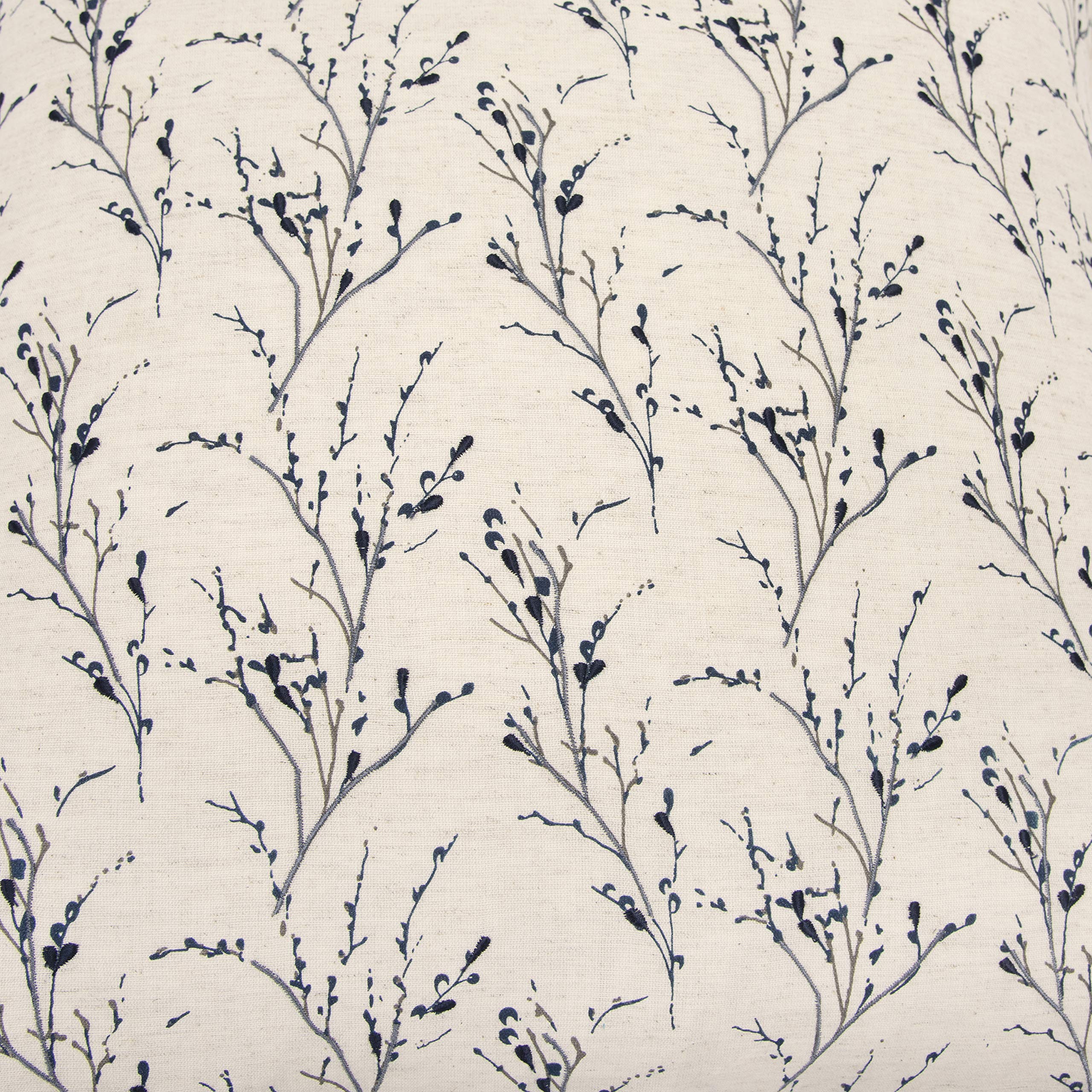 Rizzy Home Floral 20" x 20" Down Filled Pillow with Blue Cotton Cover