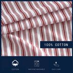 Nautica - Full Sheet Set, Cotton Percale Bedding Set, Crisp & Cool, Lightweight & Breathable (Coleridge Red, Full)