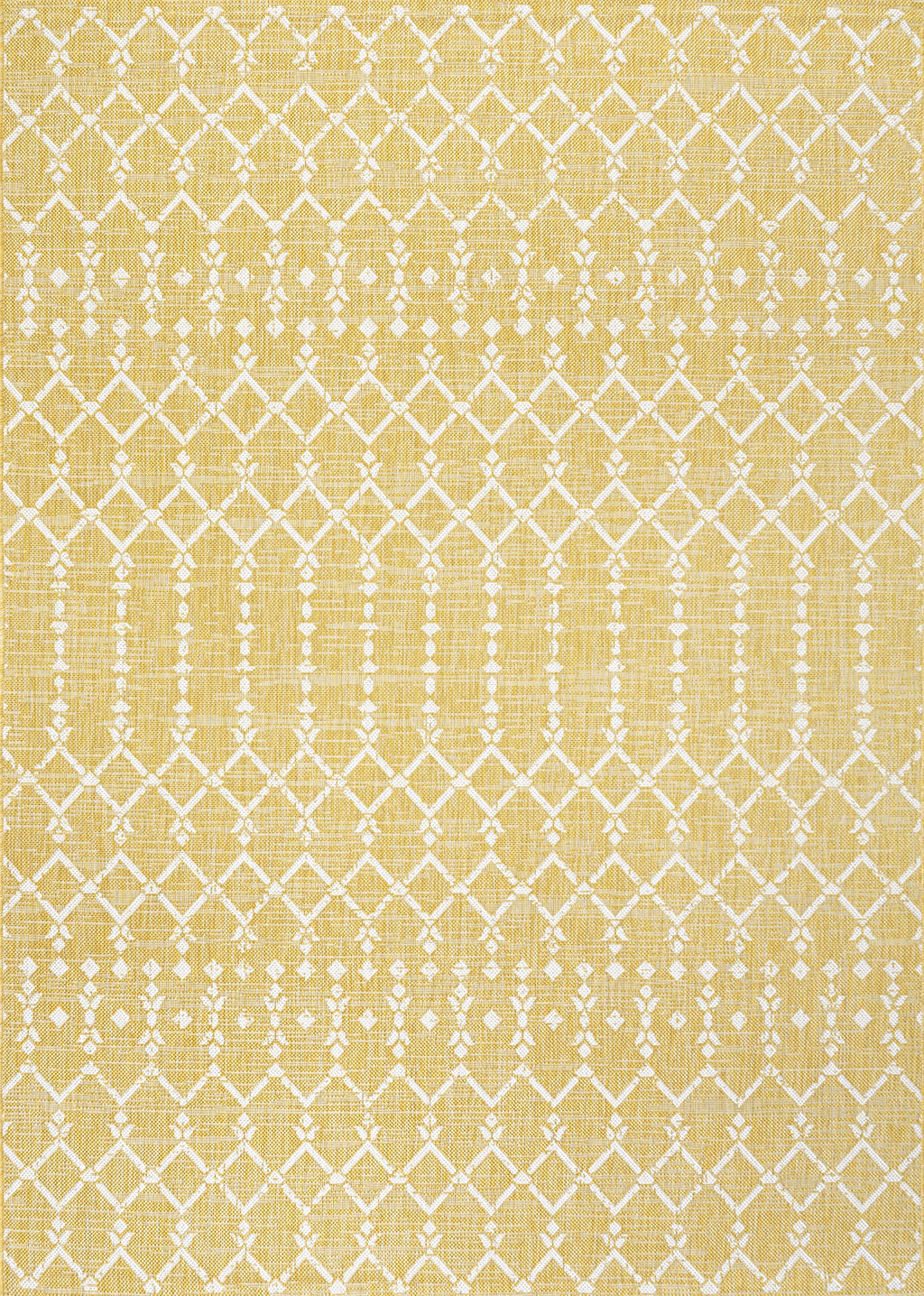 Jonathan Y Smb108G-5 Ourika Moroccan Geometric Textured Weave Indoor Outdoor Area Rug, Coastal, Traditional, Transitional Easy Cleaning,Bedroom,Kitchen,Backyard,Patio,Non Shedding, Yellow/Cream, 5 X 8