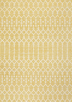 Jonathan Y Smb108G-5 Ourika Moroccan Geometric Textured Weave Indoor Outdoor Area Rug, Coastal, Traditional, Transitional Easy Cleaning,Bedroom,Kitchen,Backyard,Patio,Non Shedding, Yellow/Cream, 5 X 8