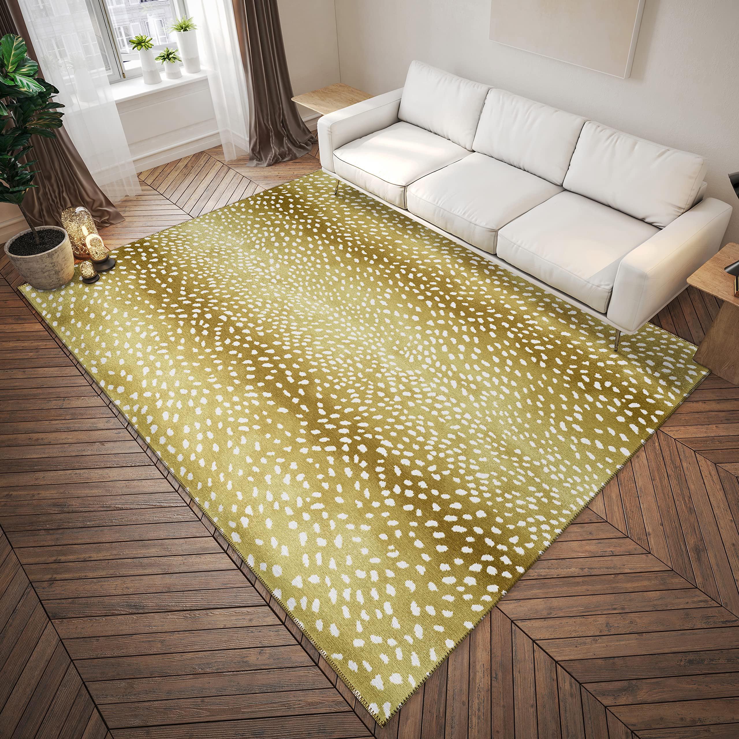 Addison Rugs Safari Asf33 Gilded Washable 5' X 7'6" Indoor Outdoor Area Rug, Easy Clean, Machine Washable, Non Shedding, Bedroom, Entry, Living Room, Dining Room, Kitchen, Patio Rug