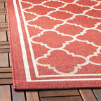 Safavieh Courtyard Collection 2'3' X 8' Red/Bone Cy6918 Trellis Indoor/ Outdoor Waterproof Easy Cleaning Patio Backyard Mudroom Runner Rug
