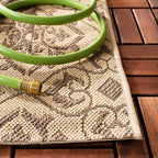 Safavieh Courtyard Collection 2'7' X 5' Brown / Cream Cy6550 Indoor/ Outdoor Waterproof Easy Cleaning Patio Backyard Mudroom Ar