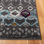 Safavieh Amsterdam Collection X-Large Area Rug - 11' X 15', Dark Grey & Ivory, Moroccan Boho Design, Non-Shedding & Easy Care, I