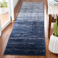 Safavieh Adirondack Collection Runner Rug - 26 x 12, Navy & Grey, Modern Ombre Design, Non-Shedding & Easy Care, Ideal for Hig