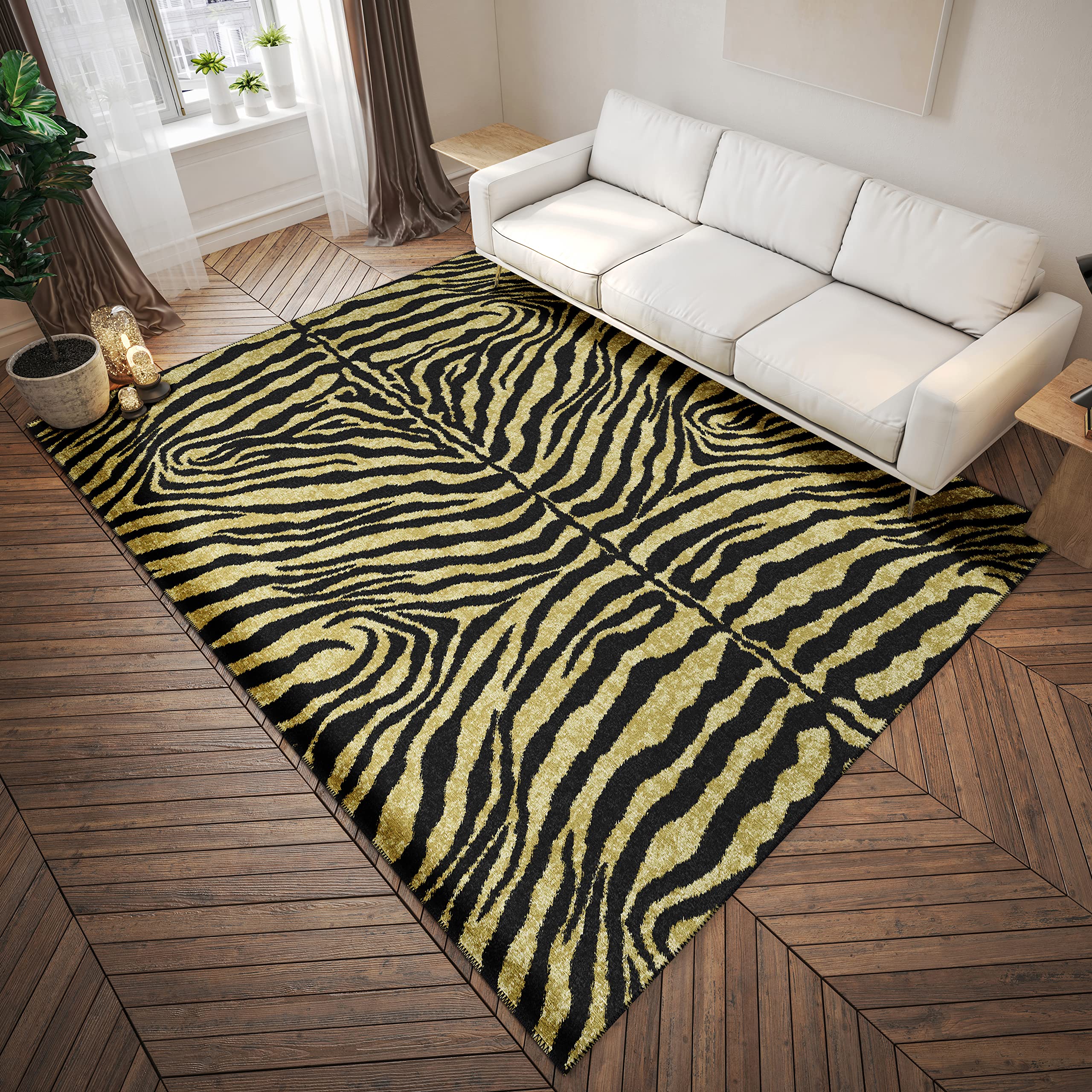 Addison Rugs Safari Asf31 Gilded Washable 8' X 10' Indoor Outdoor Area Rug, Easy Clean, Machine Washable, Non Shedding, Bedroom, Entry, Living Room, Dining Room, Kitchen, Patio Rug