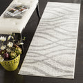 SAFAVIEH Adirondack Collection Runner Rug - 26 x 6, Cream & Grey, Modern Wave Distressed Design, Non-Shedding & Easy Care, Ide