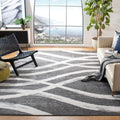 SAFAVIEH Adirondack Collection Area Rug - 9 x 12, Charcoal & Ivory, Modern Wave Distressed Design, Non-Shedding & Easy Care, I