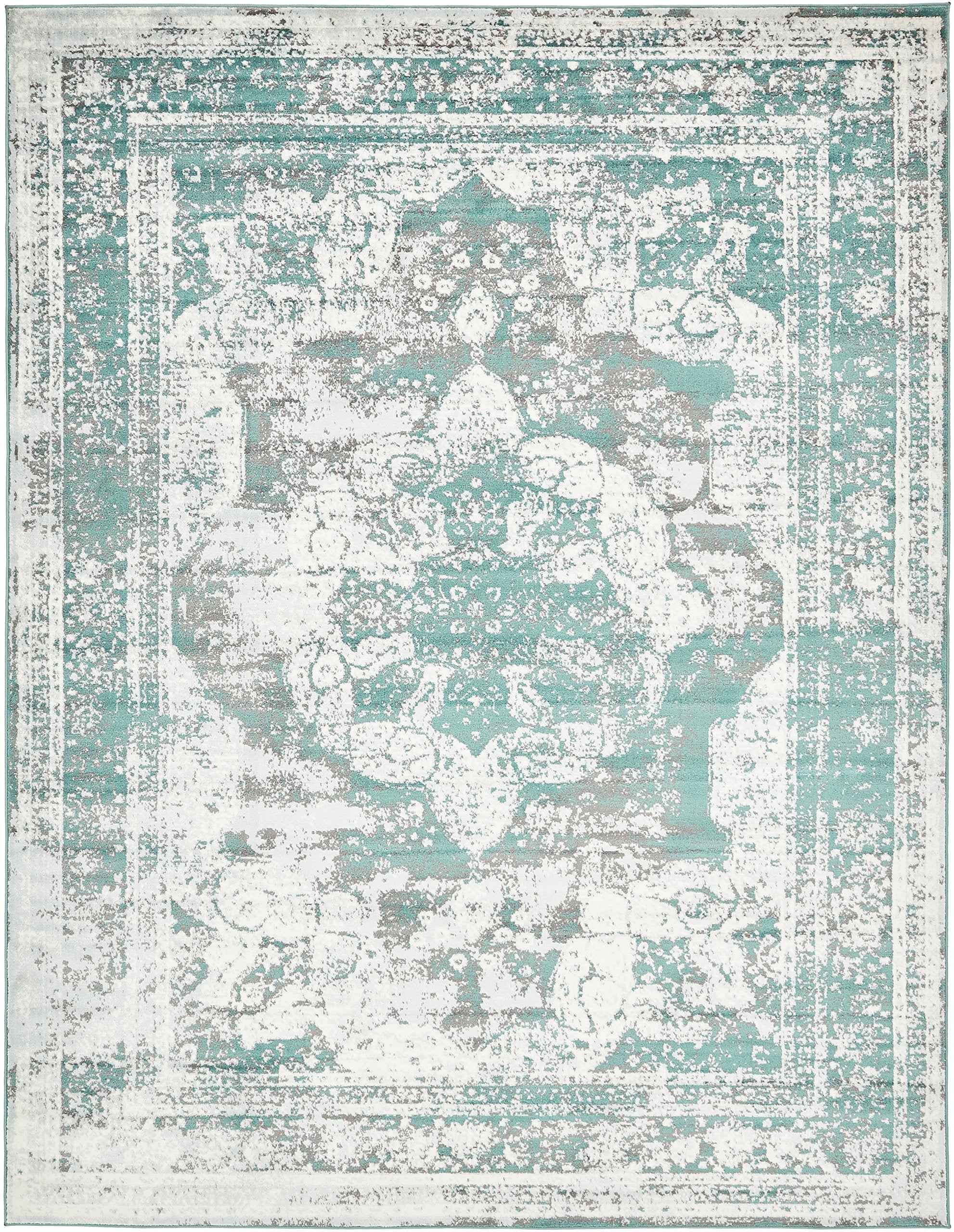 Unique Loom Sofia Collection Area Rug - Salle Garnier (9 x 12 2 Rectangle, Turquoise/ Blue)