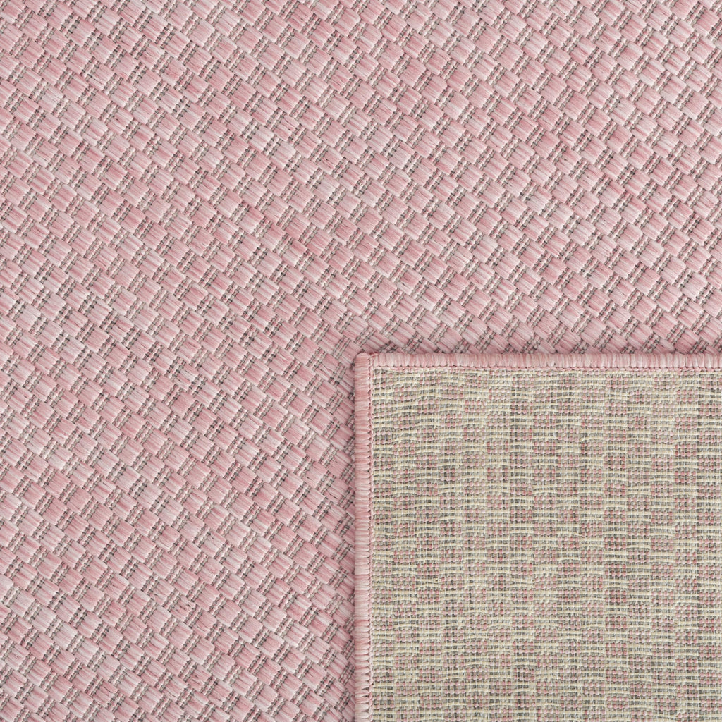 Solid Outdoor Rug For Patio Or Balcony Waterproof In Mottled Pink, Size: 5'3' X 7'3'