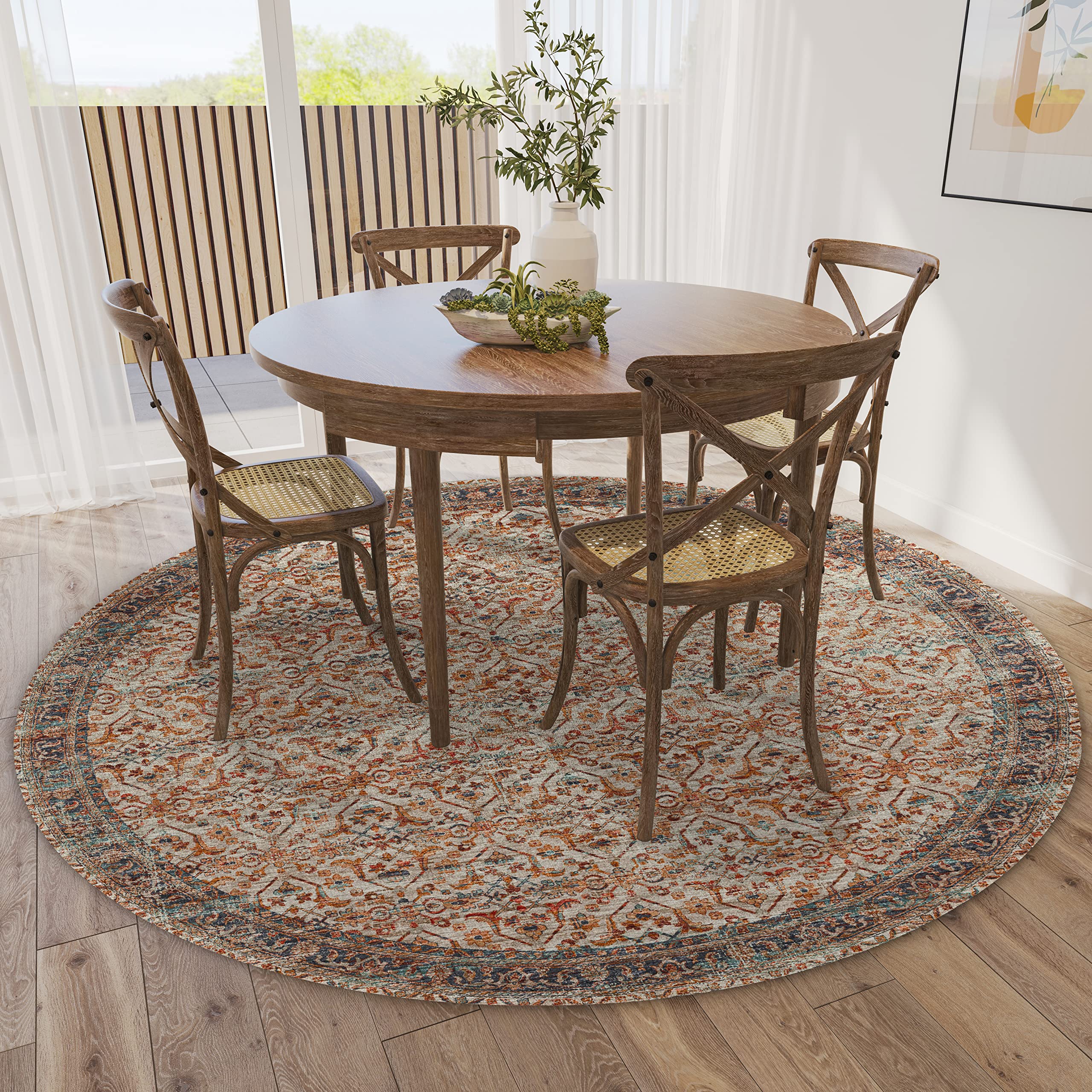 Dalyn Rugs Jericho Jc10 Linen 8' X 8' Rectangle Soft Round Rug, Easy Clean, Non Shedding, Bedroom, Entry, Living Room, Dining Room, Kitchen Rug
