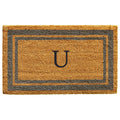 Calloway Mills 153022436U Periwinkle Border 24 x 36 Monogram Doormat, (Letter U)