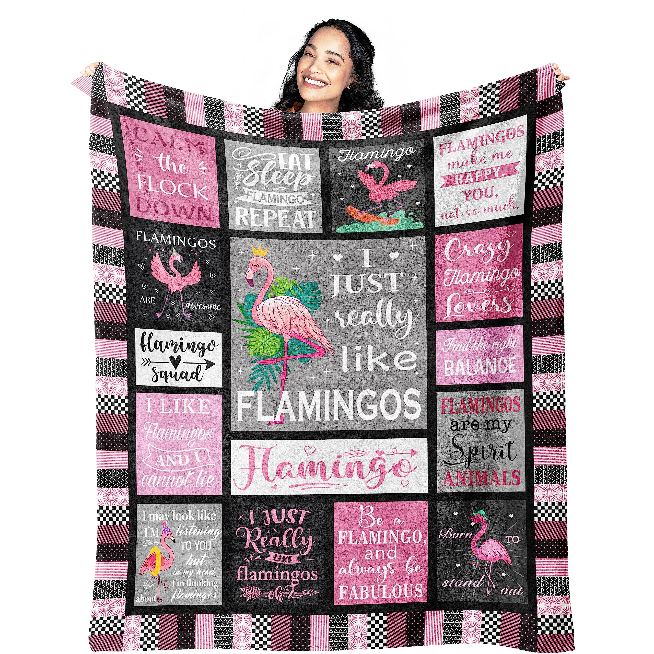 Mcurore Flamingo Gifts Blanket 80'X60', Pink Flamingo Gifts For Women Unique, Flamingo Decor, Flamingos, Flamingo Blanket, Fla