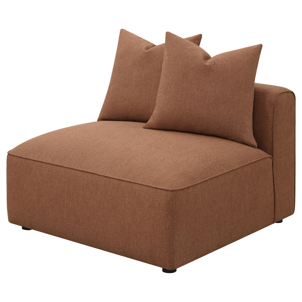 Coaster Home Furnishings Jennifer Upholstered Armless Chair Terracotta