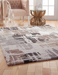 Abacasa Granada Bakari Area Rug, 8' By 10', Chocolate/Medium Brown/Grey/Ivory