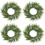 SARO LIFESTYLE Artificial Cypress Wreath - Set of 4, 9.5' x 9.5', Green