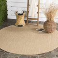 SAFAVIEH Courtyard Collection Area Rug - 67 Round, Natural & Cream, Non-Shedding & Easy Care, Indoor/Outdoor & Washable-Ideal 