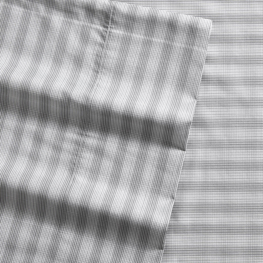 Nautica - Full Size Sheet Sets, Cotton Percale Preppy Bedding, Crisp & Cool, Lightweight & Breathable (Michael Plaid Grey, Full)
