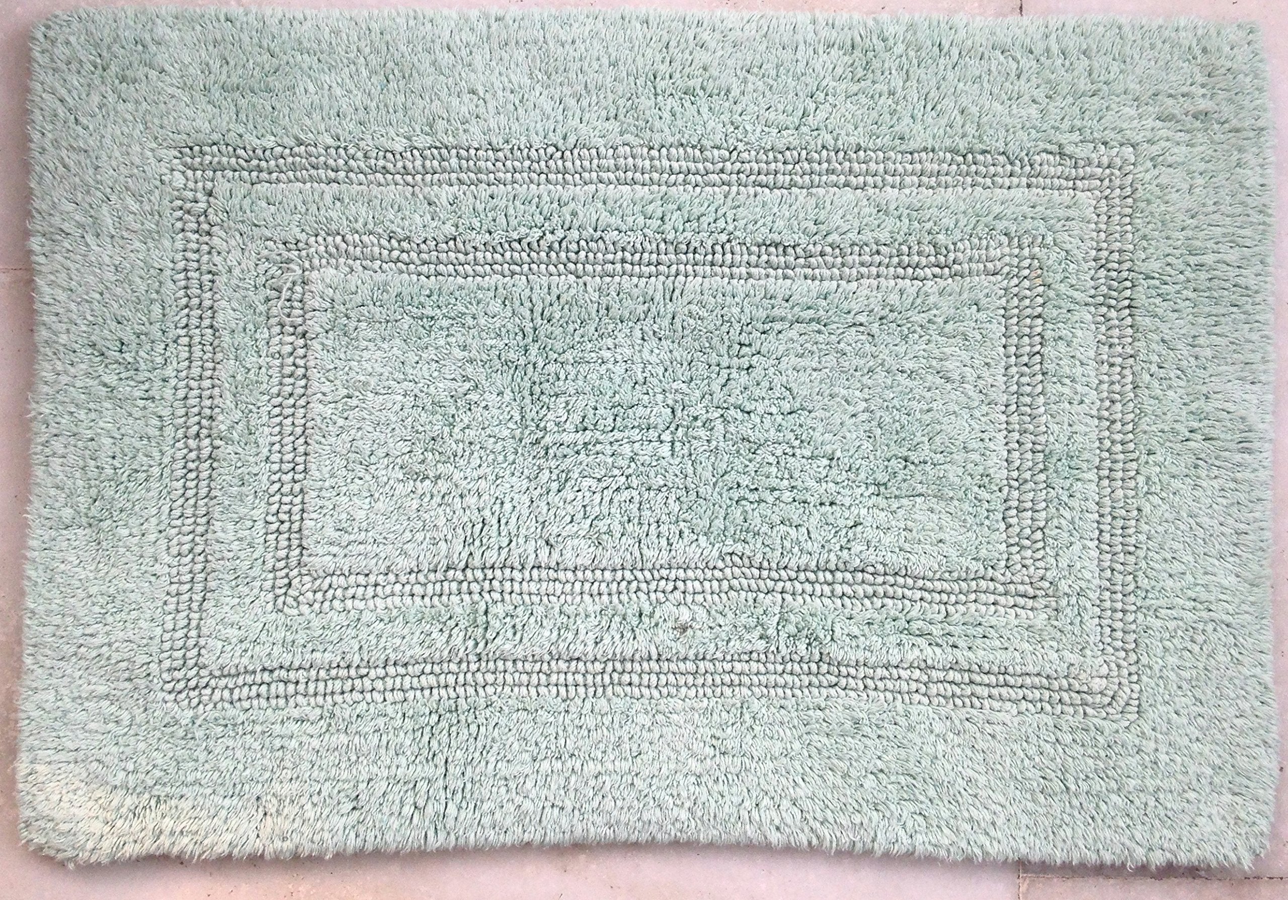 Modern Homes Large Reversible Aqua HighAbsorbency Soft Cotton Doormat or Bath Mat