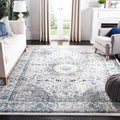 SAFAVIEH Evoke Collection 51 Square Ivory/Grey EVK220D Shabby Chic Oriental Medallion Non-Shedding Living Room Bedroom Area Rug