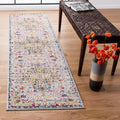 SAFAVIEH Madison Collection Runner Rug - 22 x 20, Grey & Gold, Boho Chic Medallion Distressed Design, Non-Shedding & Easy Care