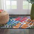 Nourison Aloha Indoor/Outdoor Multicolor 2'8' X 4' Area Rug, Tropical, Botanical, Easy Cleaning, Non Shedding, Bed Room, Kitche