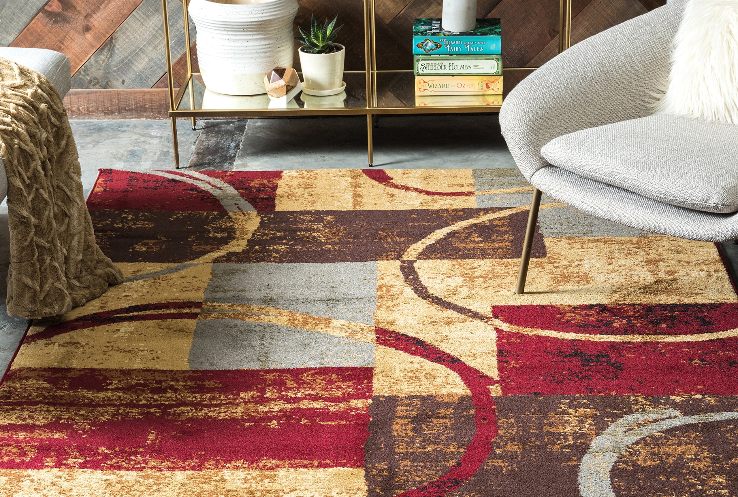 Unique Loom Barista Collection Area Rug - Kouillou (2' 2'' X 3' 1'' Rectangle, Multi/ Brown)