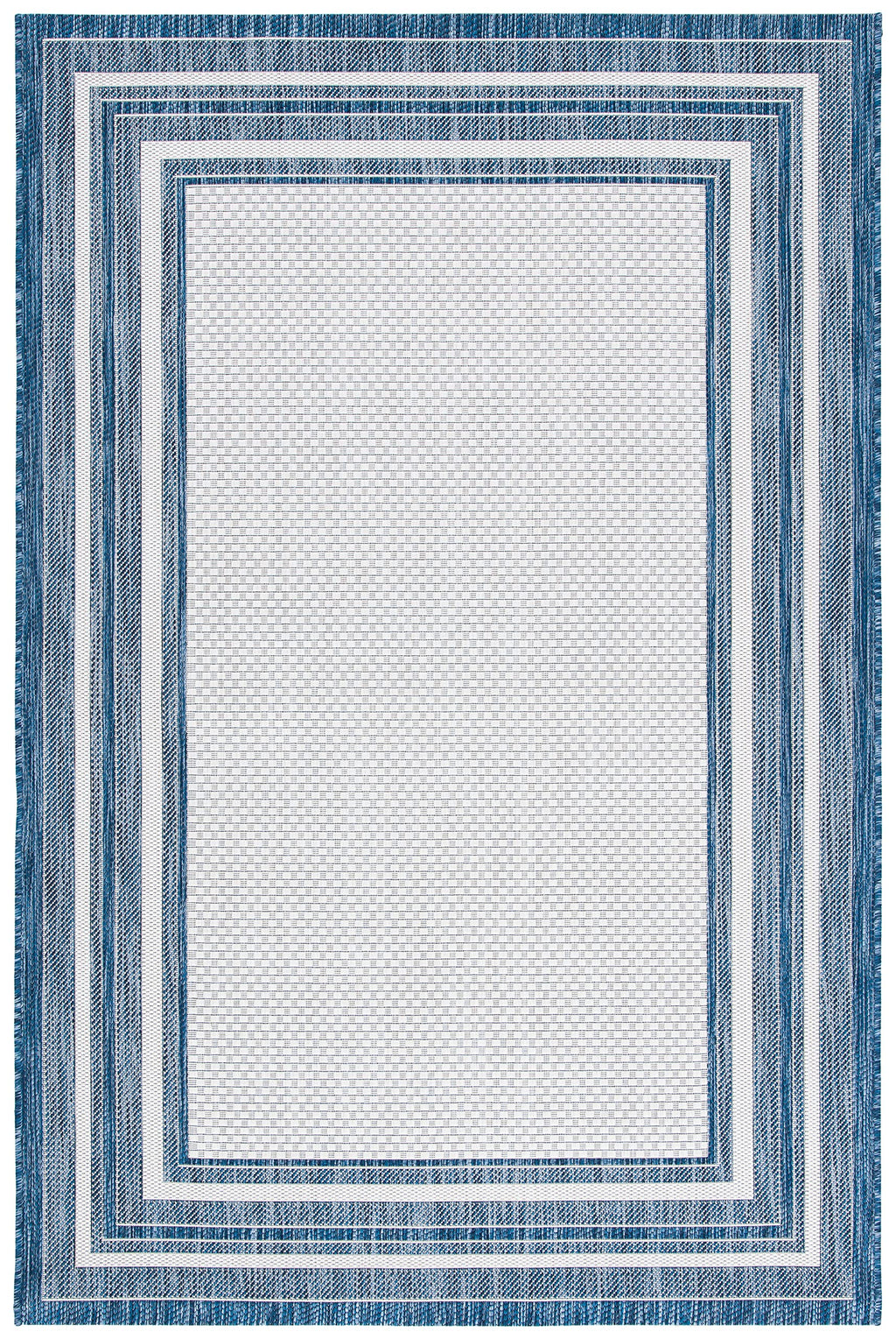 Safavieh Courtyard Collection 8' X 10' Ivory/Navy Cy8475 Indoor/ Outdoor Waterproof Easy Cleaning Patio Backyard Mudroom Area Ru