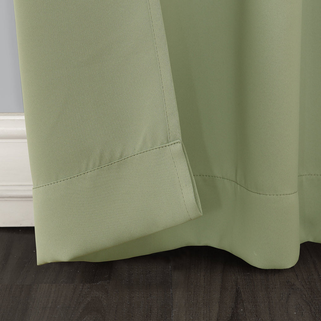 Sun Zero Easton Energy Saving Blackout Grommet Curtain Panel, 40' X 95', Sage Green