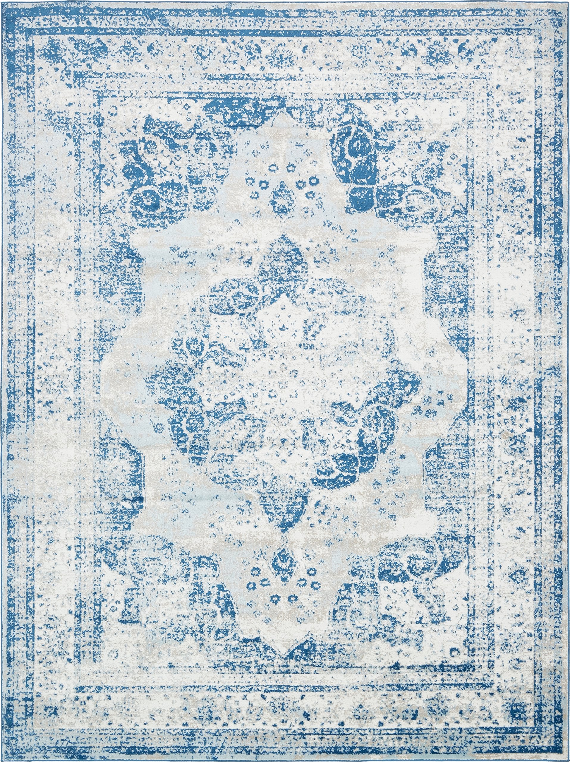 Unique Loom Sofia Collection Area Rug - Salle Garnier (9 x 12 2 Rectangle, Blue/ Ivory)