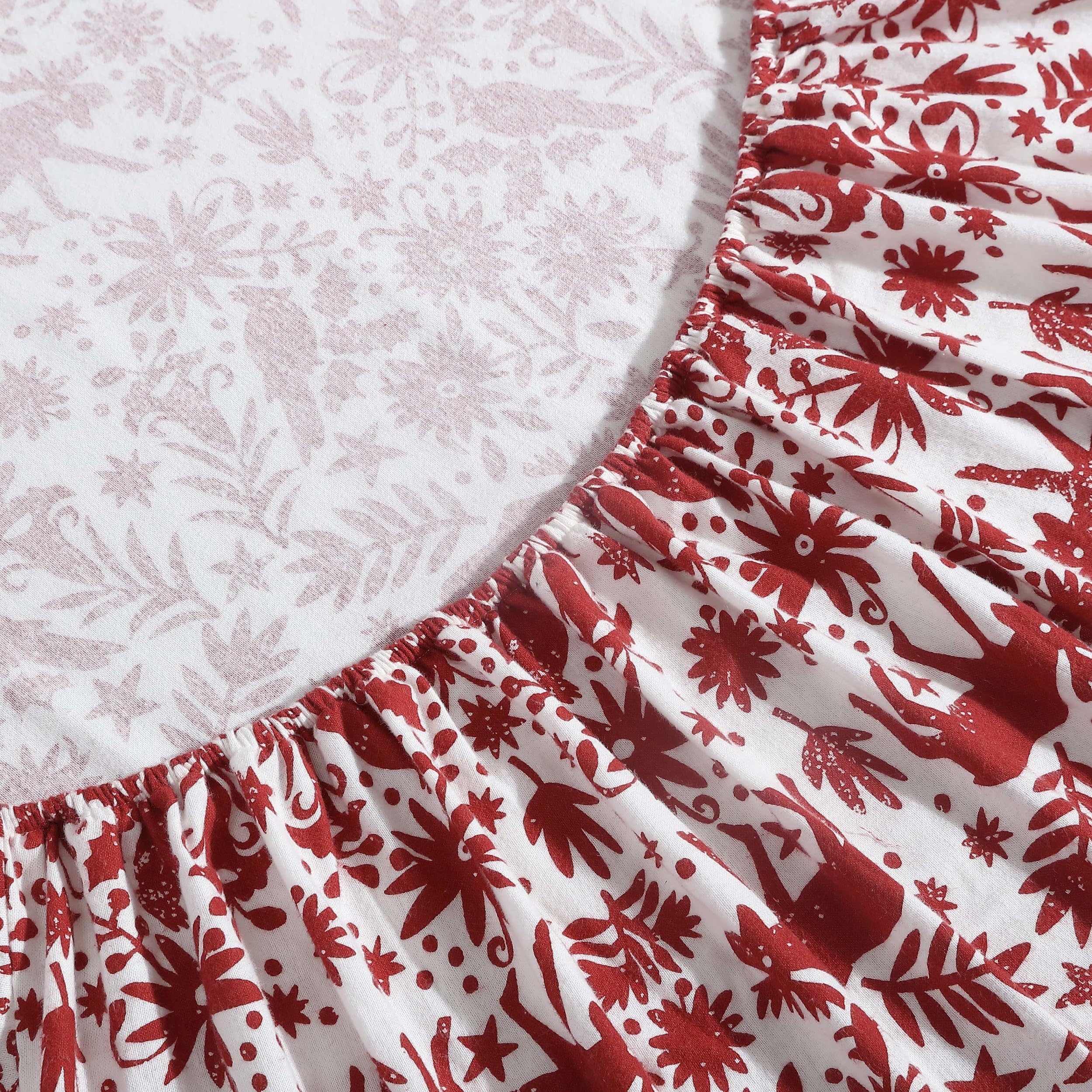Eddie Bauer - Twin Sheets, Cotton Flannel Bedding Set, Brushed For Extra Softness, Cozy Home Decor (Arcadia Red, Twin)