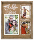 Malden International Designs Burlap Wall Sentiments Silkscreened Family is Everything Picture Frame, 3 Option, 2-3.5x5 & 1-5x7, 
